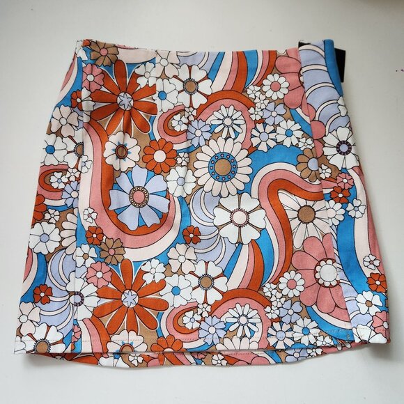 Retro Floral A-Line Skirt For Girls Size Small 6/6X by Art Class Multicolor - Picture 1 of 8